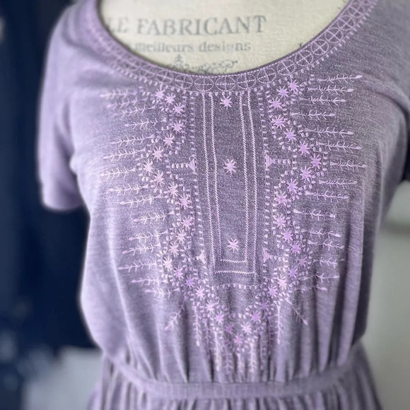Prana Embroidered Dress Small Purple - Picture 4 of 10
